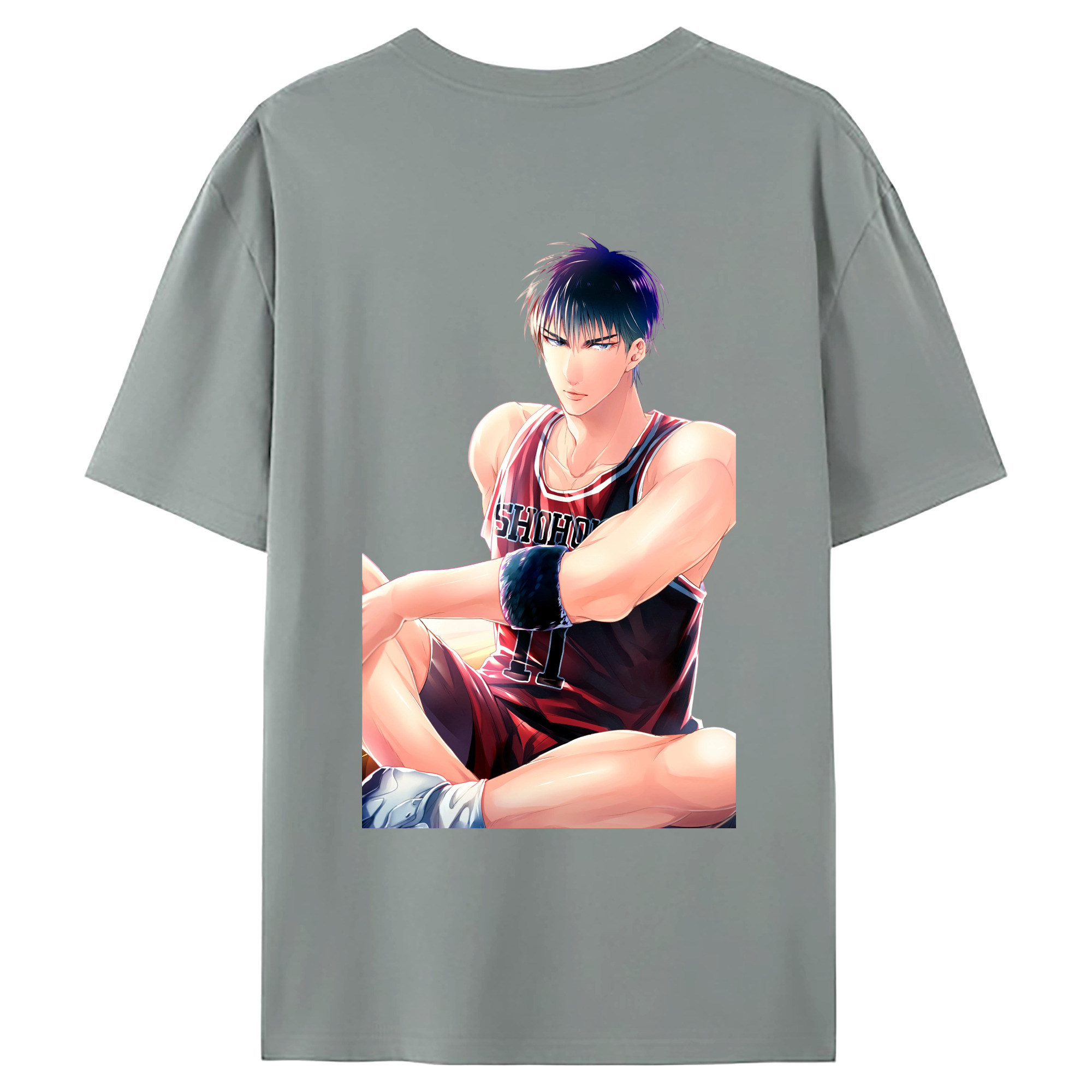 （画像用） SLAM DUNK／スラムダンク 綿100％ メンズ半袖Tシャツ（バックプリント） 通気性